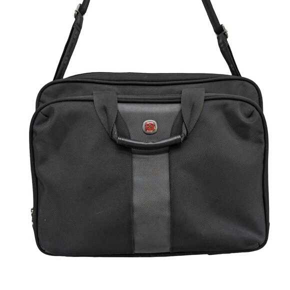 Wenger Swiss Gear The Legacy Laptop Briefcase Travel Bag Black Travel Crossbody - Picture 3 of 12